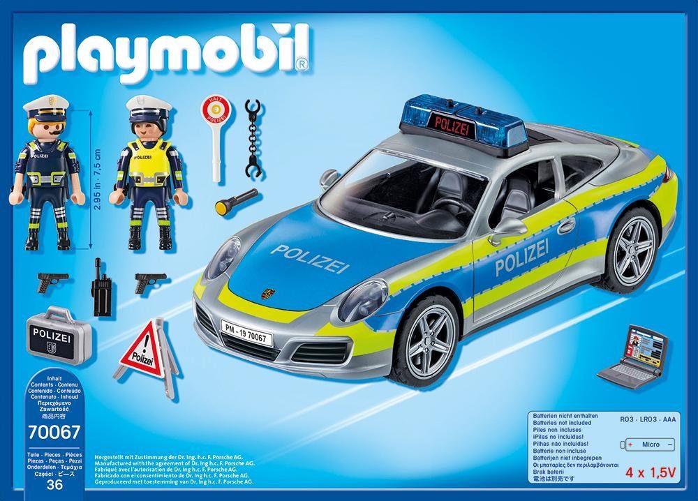 Playmobil® Konstruktions-Spielset Porsche 911 Carrera 4S Polizei (70067), City Action, (36 St), Made in Germany