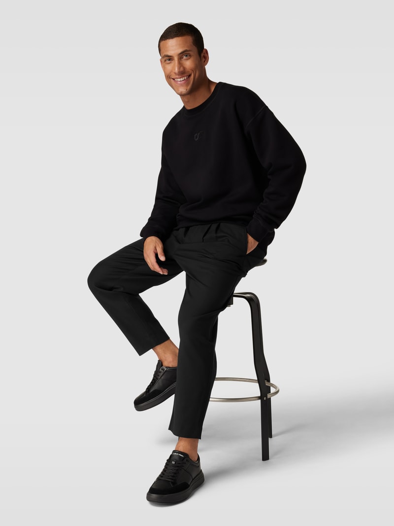 Stoffhose mit elastischem Bund Modell 'PAVO' in schwarz