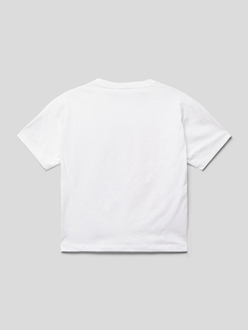 T-Shirt aus reiner Baumwolle mit Label-Print in weiß