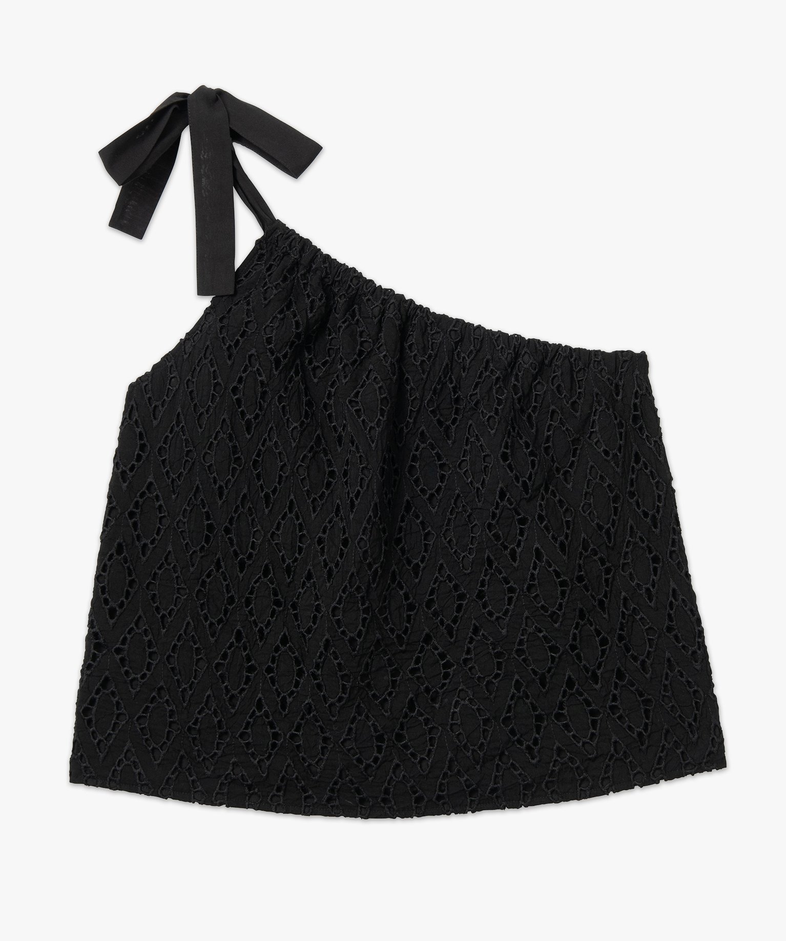 Blouse femme sans manche coupe asymétrique noir | GEMO