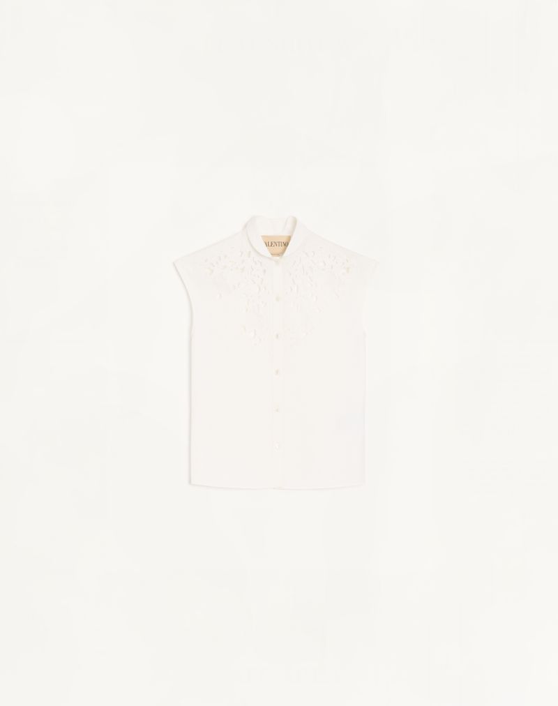 Camisa de popeline bordada