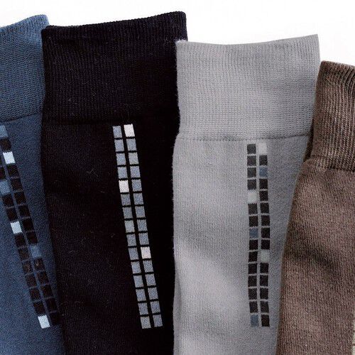 Mi-chaussettes motif carreaux