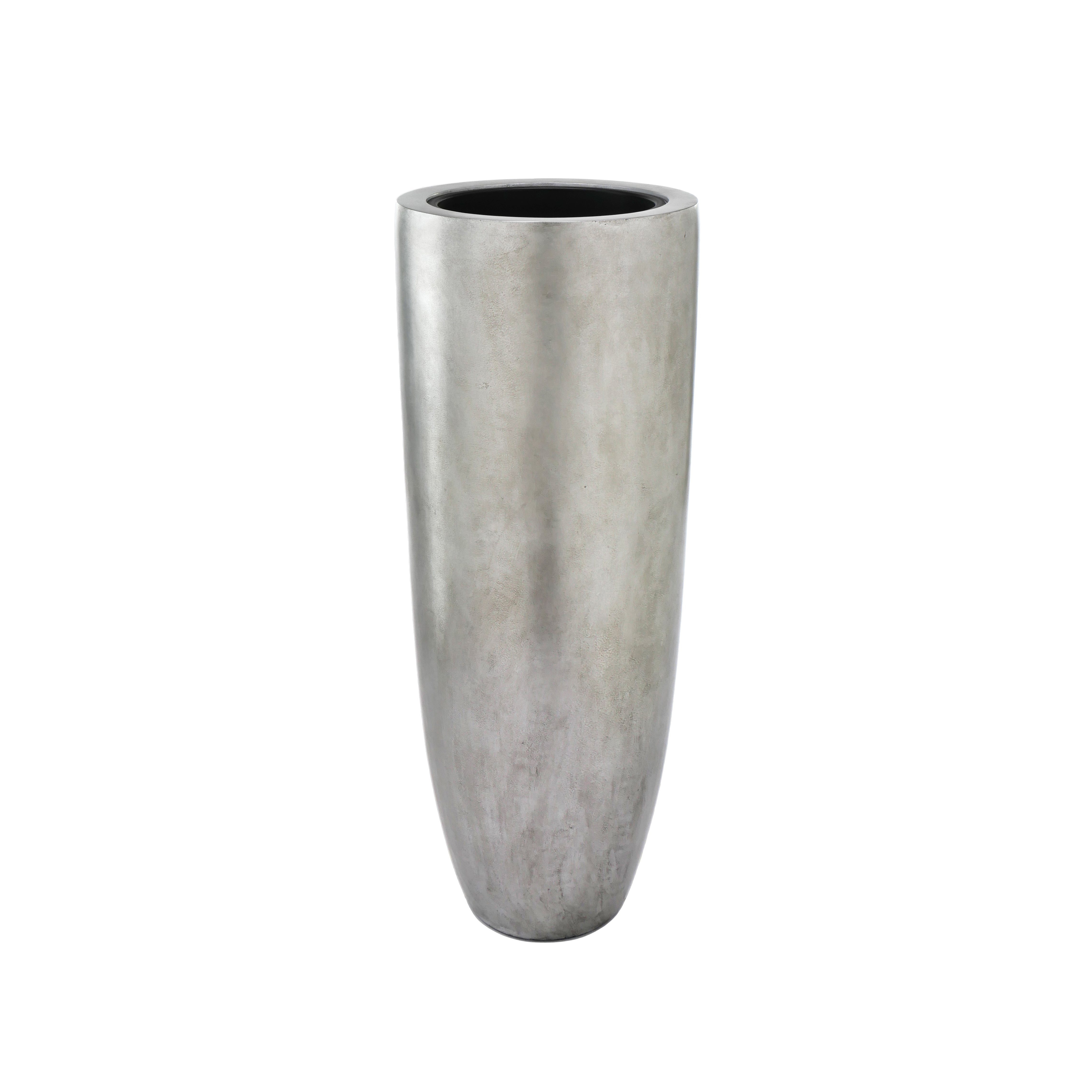 Flingora Bodenvase Ophelia, mit Einsatz - Fiberglas - Indoor - Silber - Höhe 120 cm