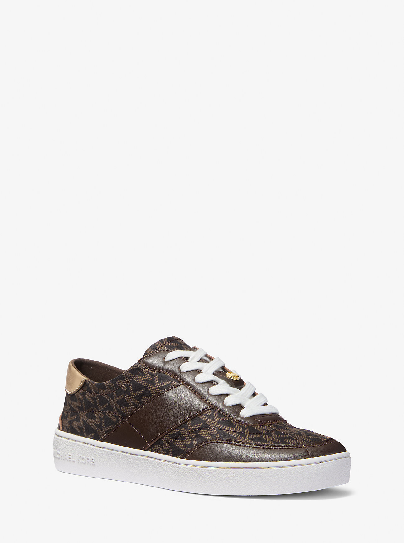 Sneakers Kaycee Signature Logo in pelle - MARRONE