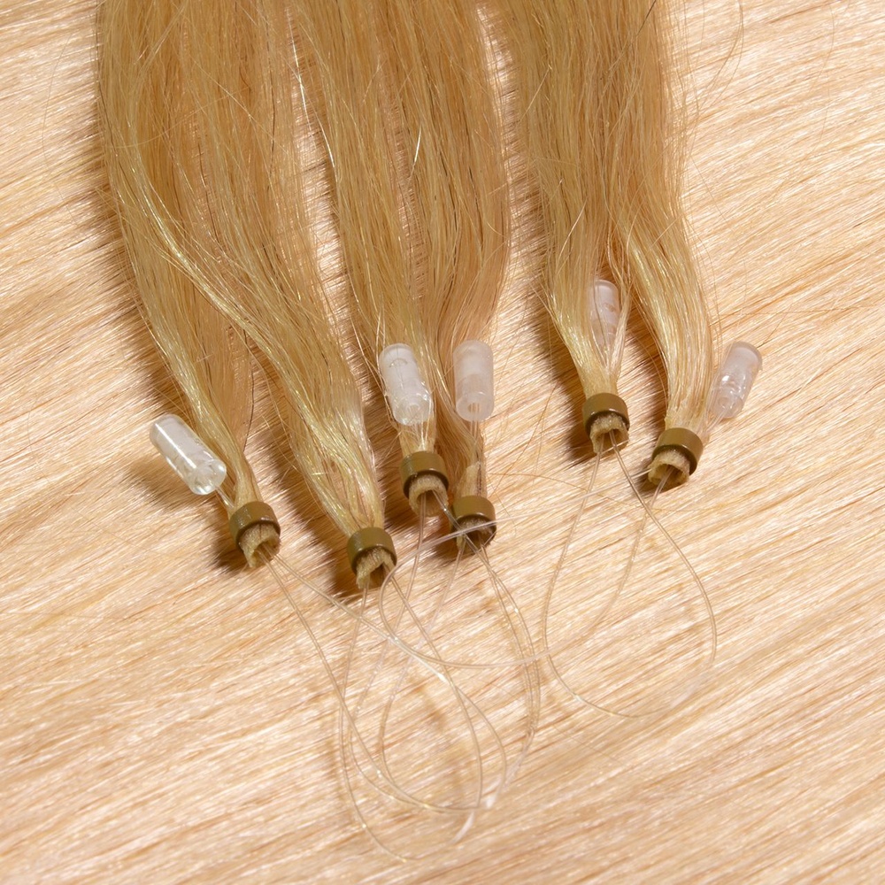 hair2heart Extensions à froid Microring Premium cheveux naturels #22 Blond doré 0.5g extensions