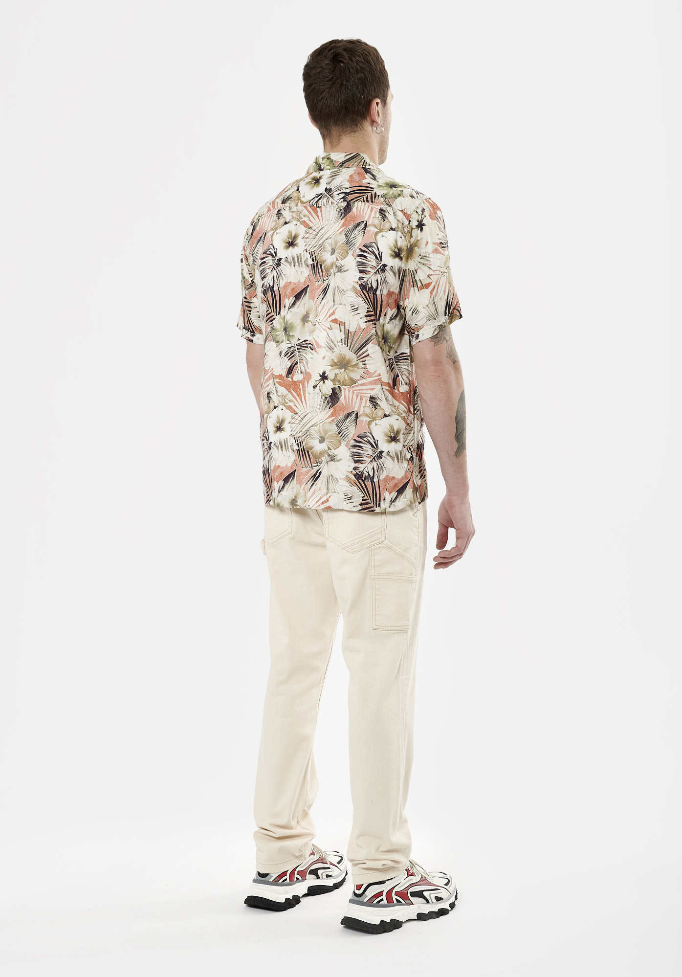 MIKE   Chemise fleurie beige Homme