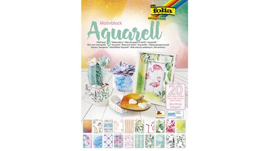 folia Motivblock Aquarell 24 x 34cm