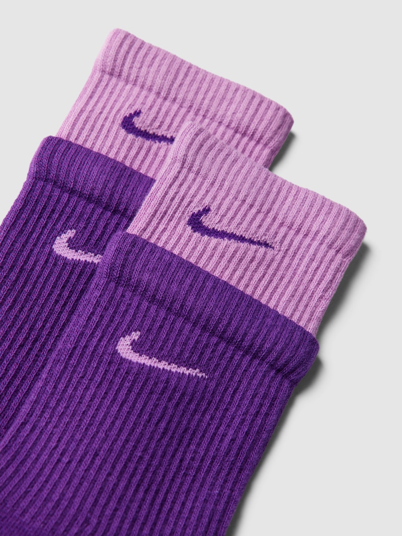 Socken in unifarbenem Design im 2er-Pack in violett