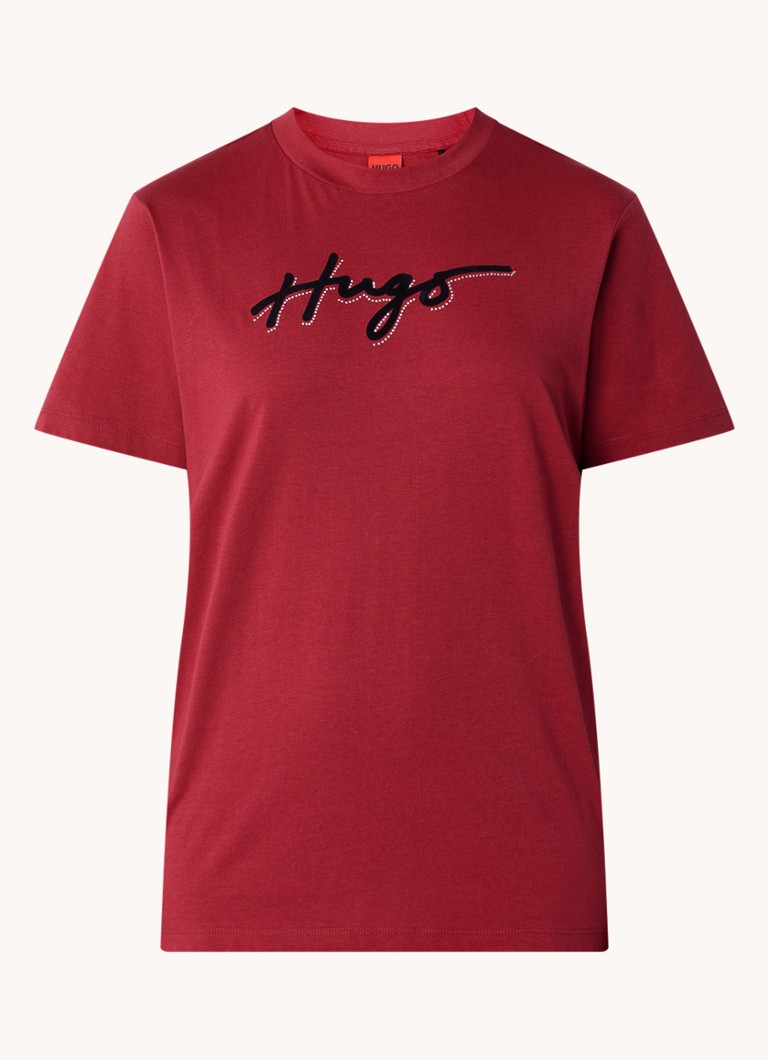 HUGO BOSS Vintage T-shirt with logo and rhinestones