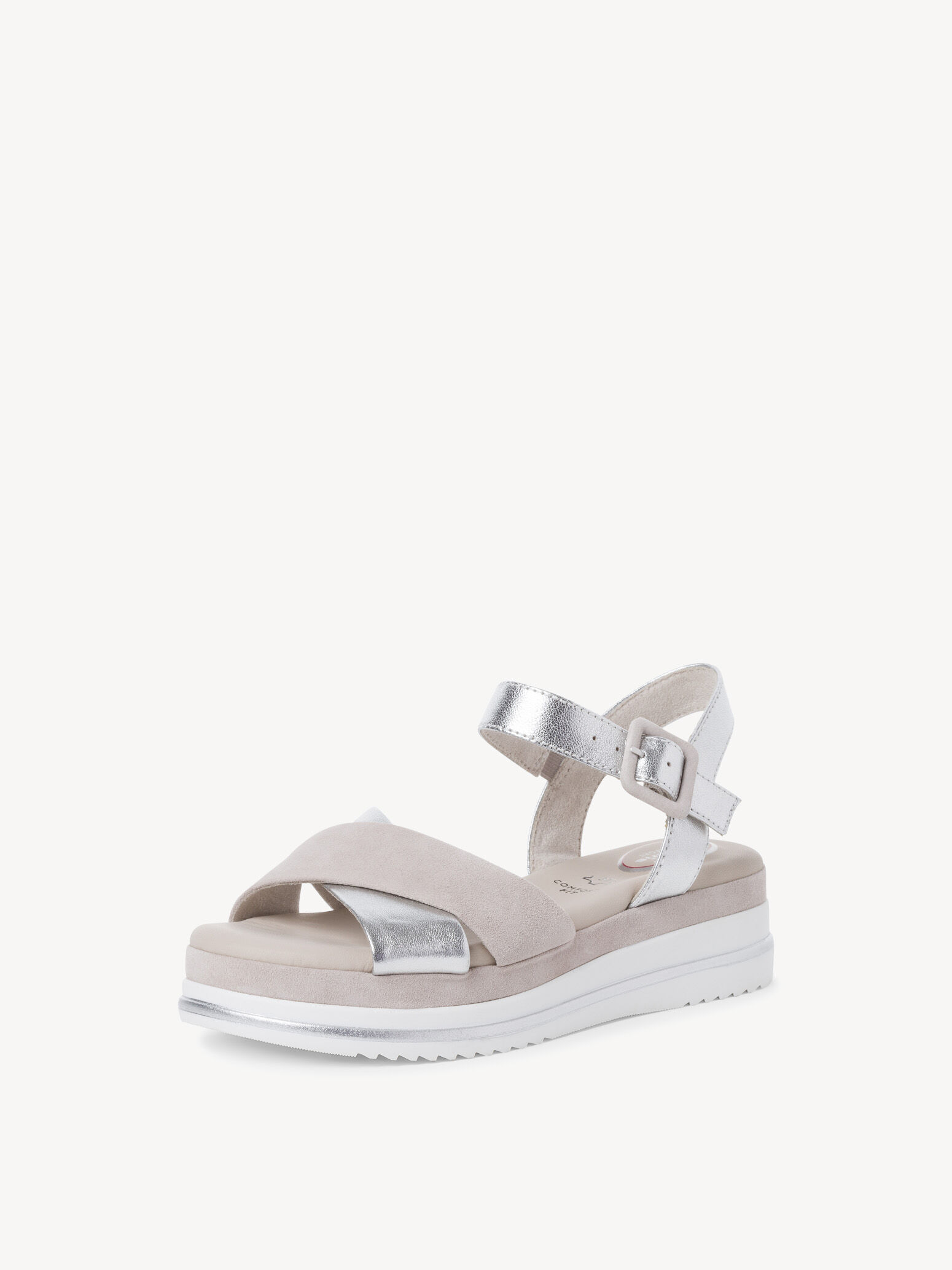 Sandale en cuir - métallique