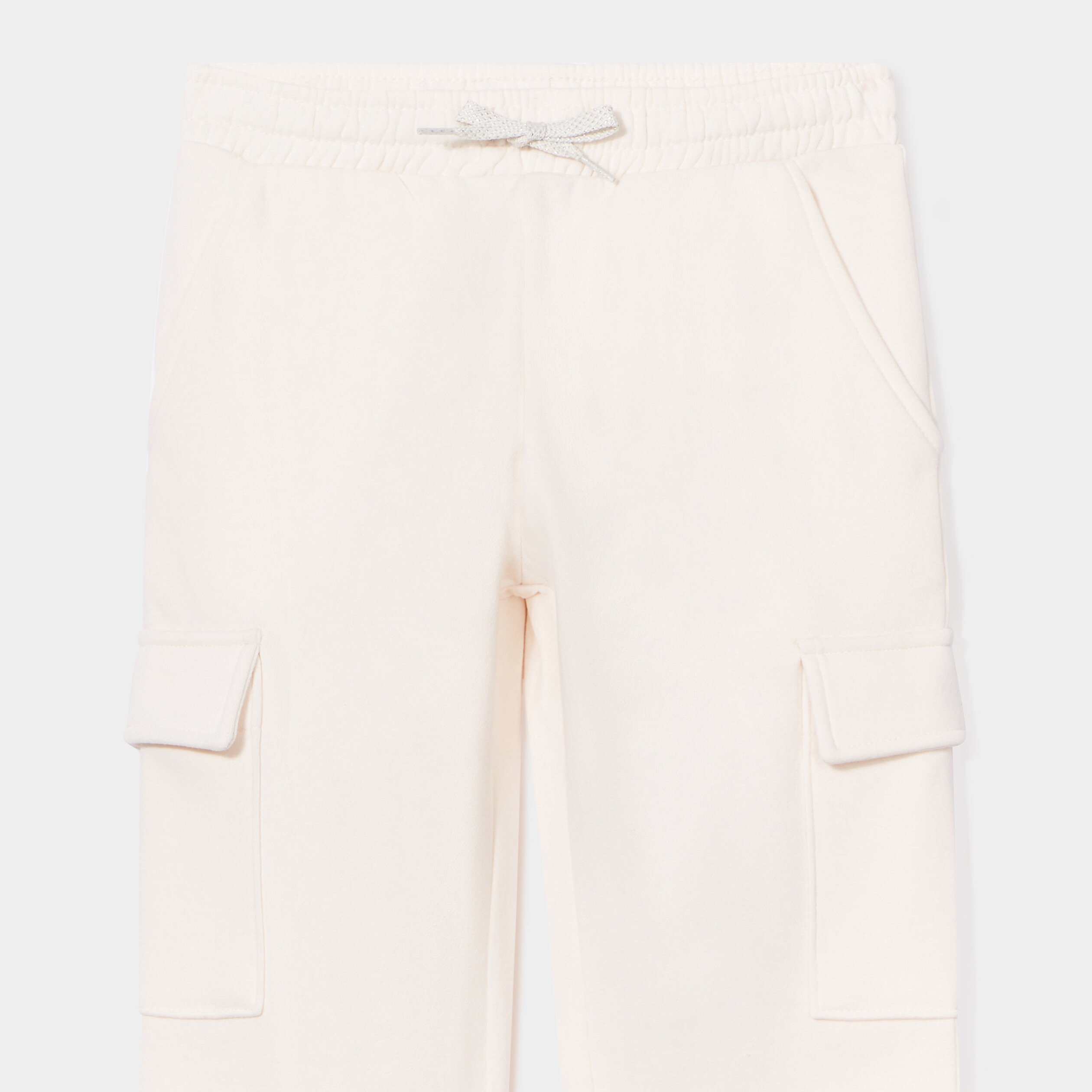 Pantalon de jogging cargo bas élastiqué ivoire fille | La Halle