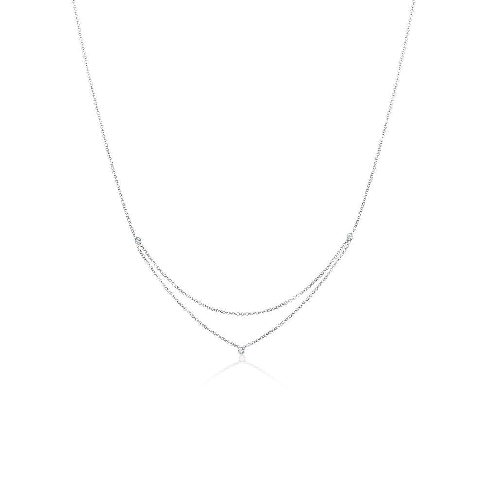 Elli Elli Collier Femmes Basique Couches Look avec Cristaux en Argent Sterling 925 collier