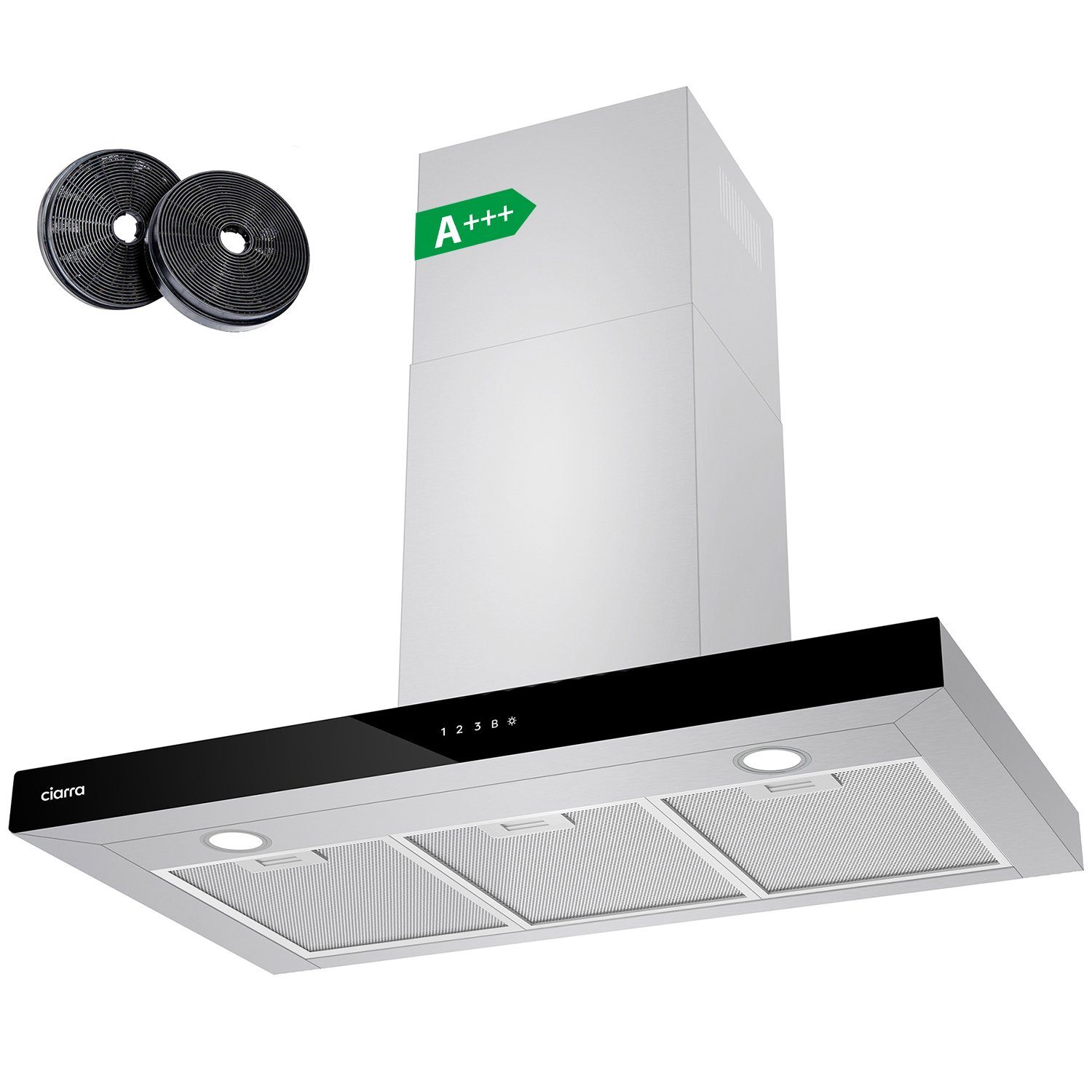 CIARRA Wandhaube CBCS9102, A+++ Dunstabzugshaube 90cm 650m³/h WIFI +APP & Touch Control Boost