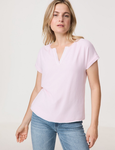 Blusenshirt mit Chiffon-Overlayer