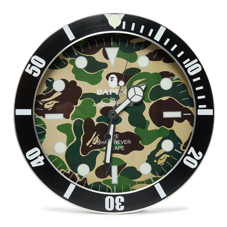 A Bathing Ape Abc Camo Bapex Wall Clock green