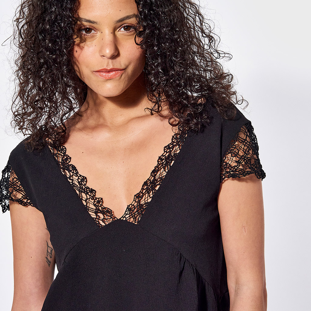 JAMEL  Blouse régular noire Femme