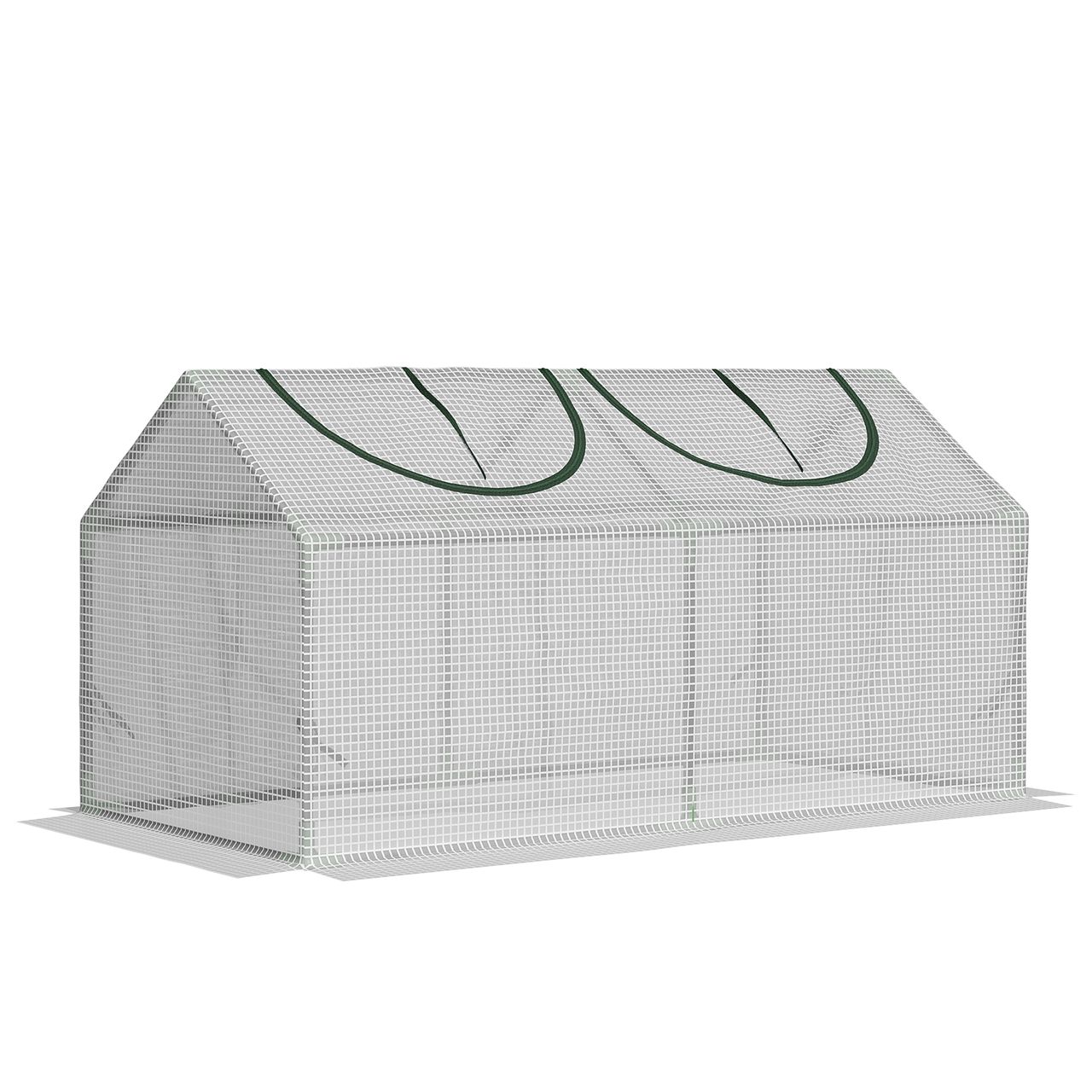 Outsunny Foliengewächshaus mit Fenster PE Tomatenhaus 120x60x60cm Weiß