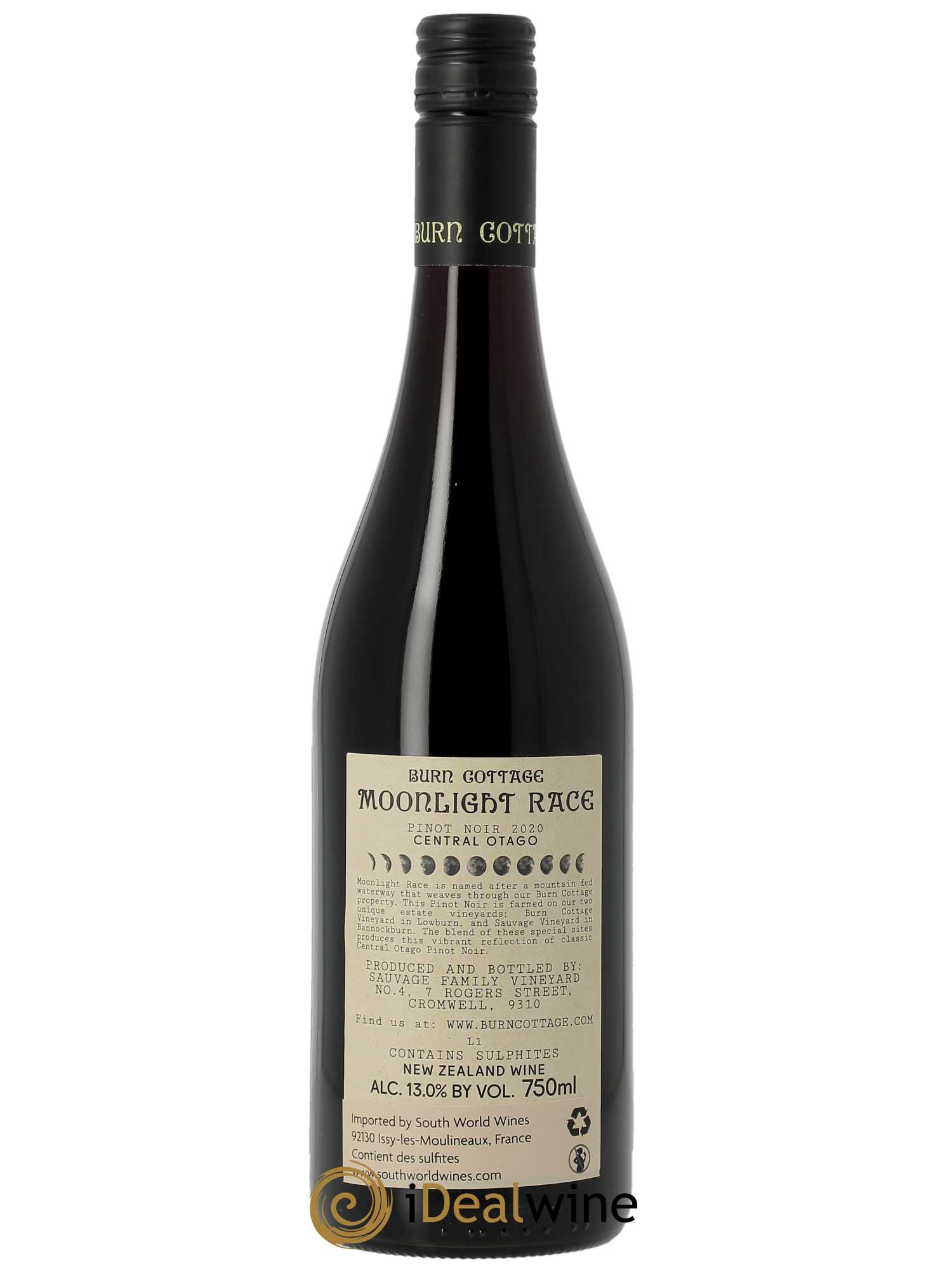 Central Otago Burn Cottage Vineyard Moonlight Race Pinot Noir  2020 - Lot de 1 Bouteille