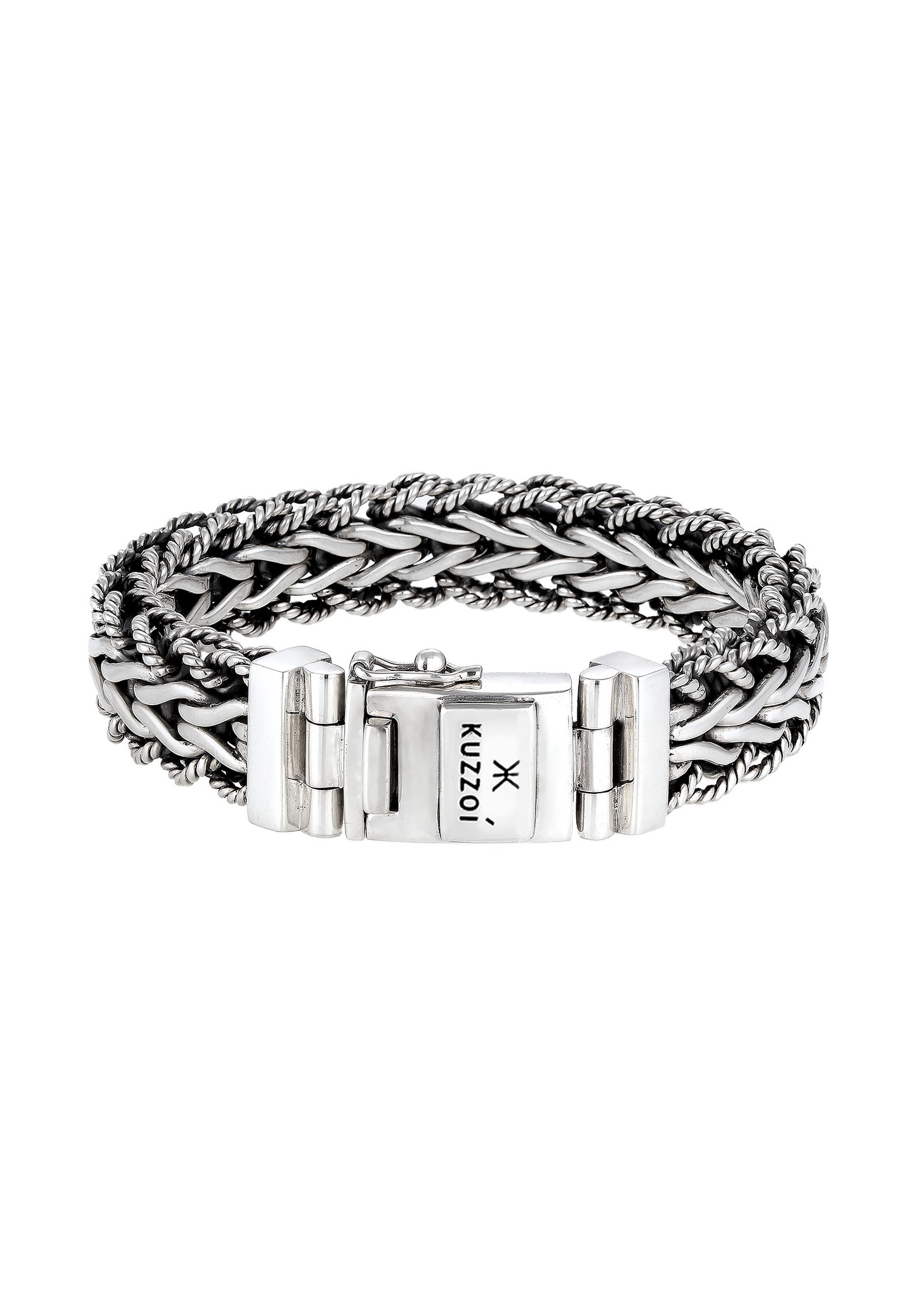 KUZZOI Armband Herren Panzerarmband Gliederkette 925er Silber