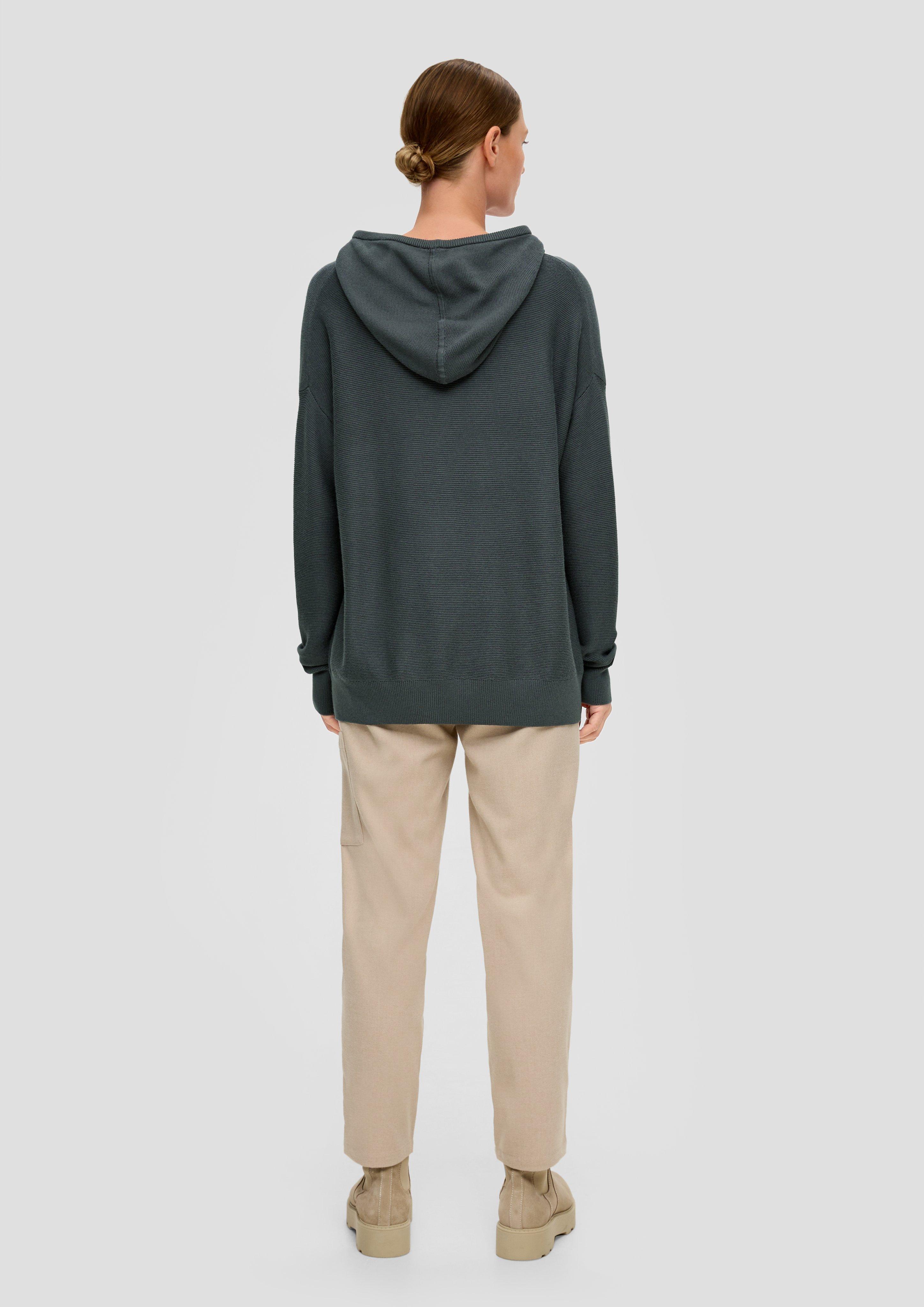 Strick-Hoodie aus Baumwollmix  2136615-7909