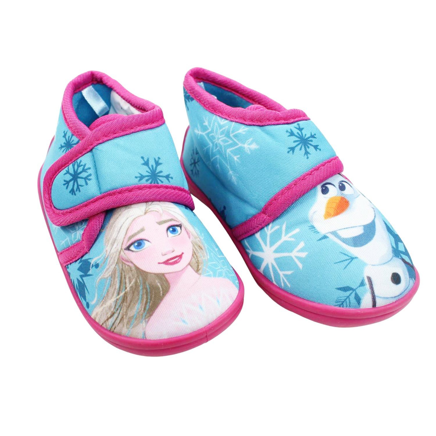 Die Eiskönigin Kinder Hausschuhe Kitaschuhe Schlüpfschuhe Klettschuh Gr. 22 bis 27