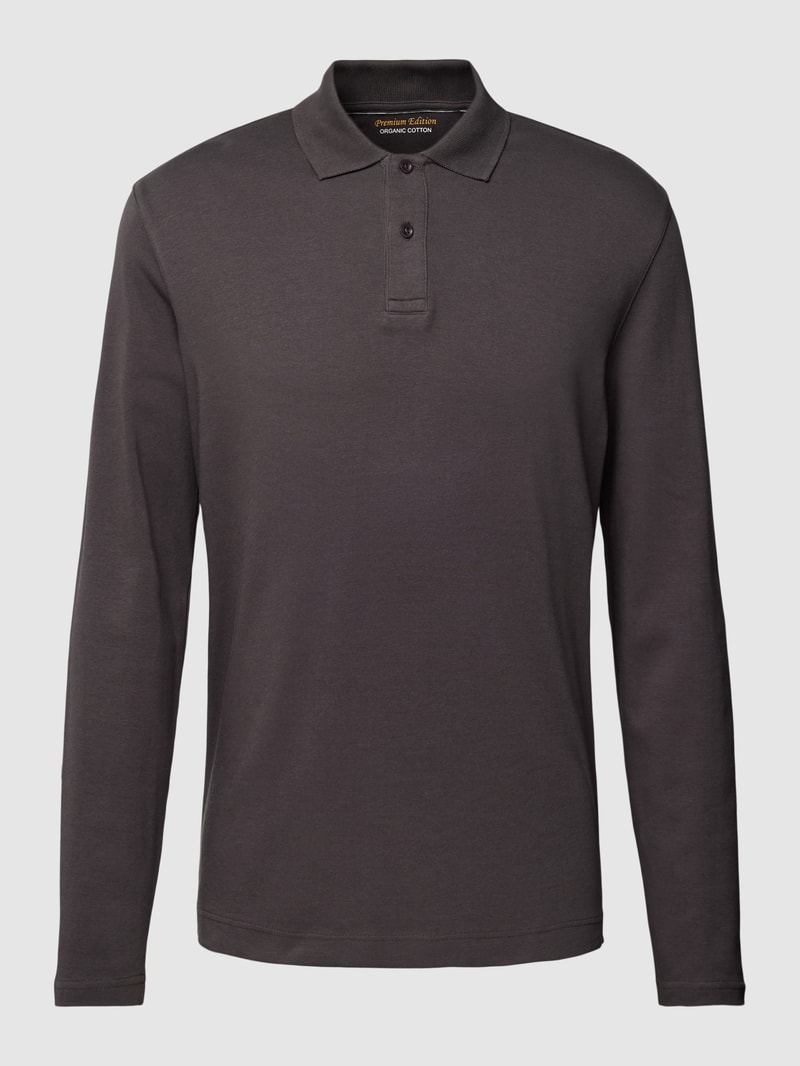 Poloshirt mit langen Ärmeln in anthrazit