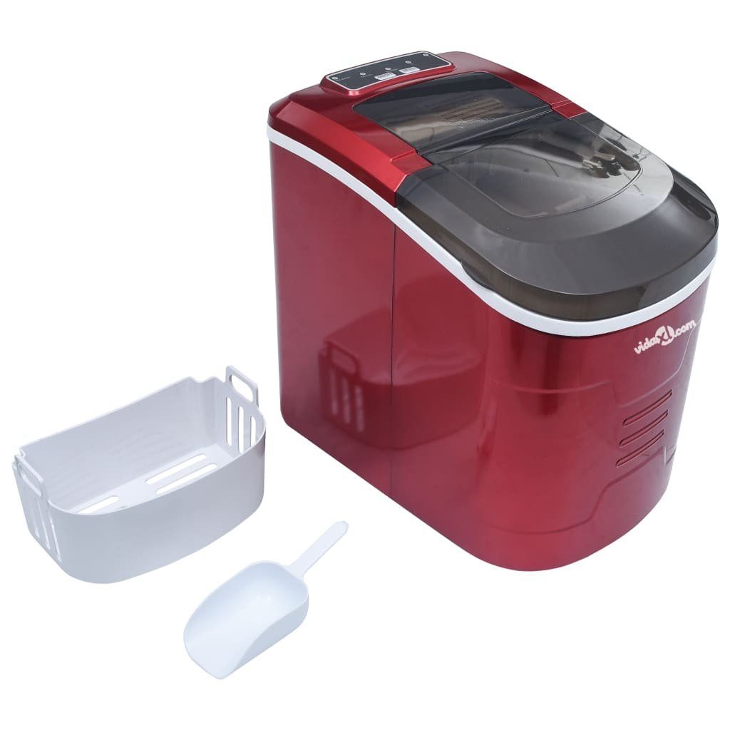 vidaXL Eiswürfelmaschine Eiswürfelbereiter Rot 2,4 L 15 kg / 24 h