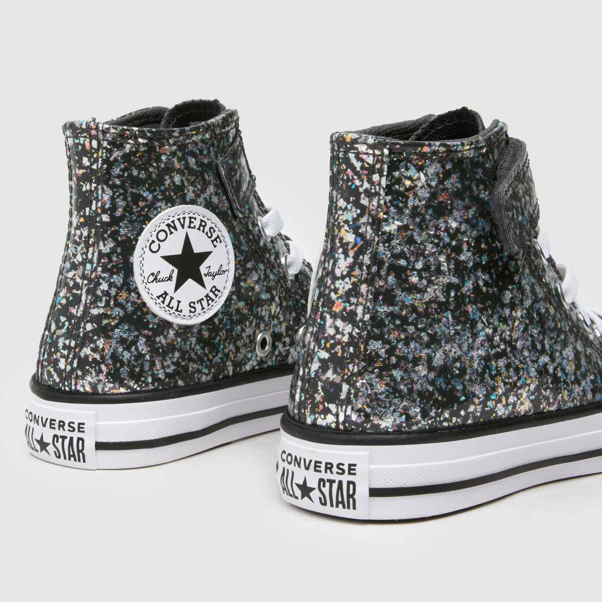Converse svarta multifärgade all star hi 1v flickor juniorsneakers
