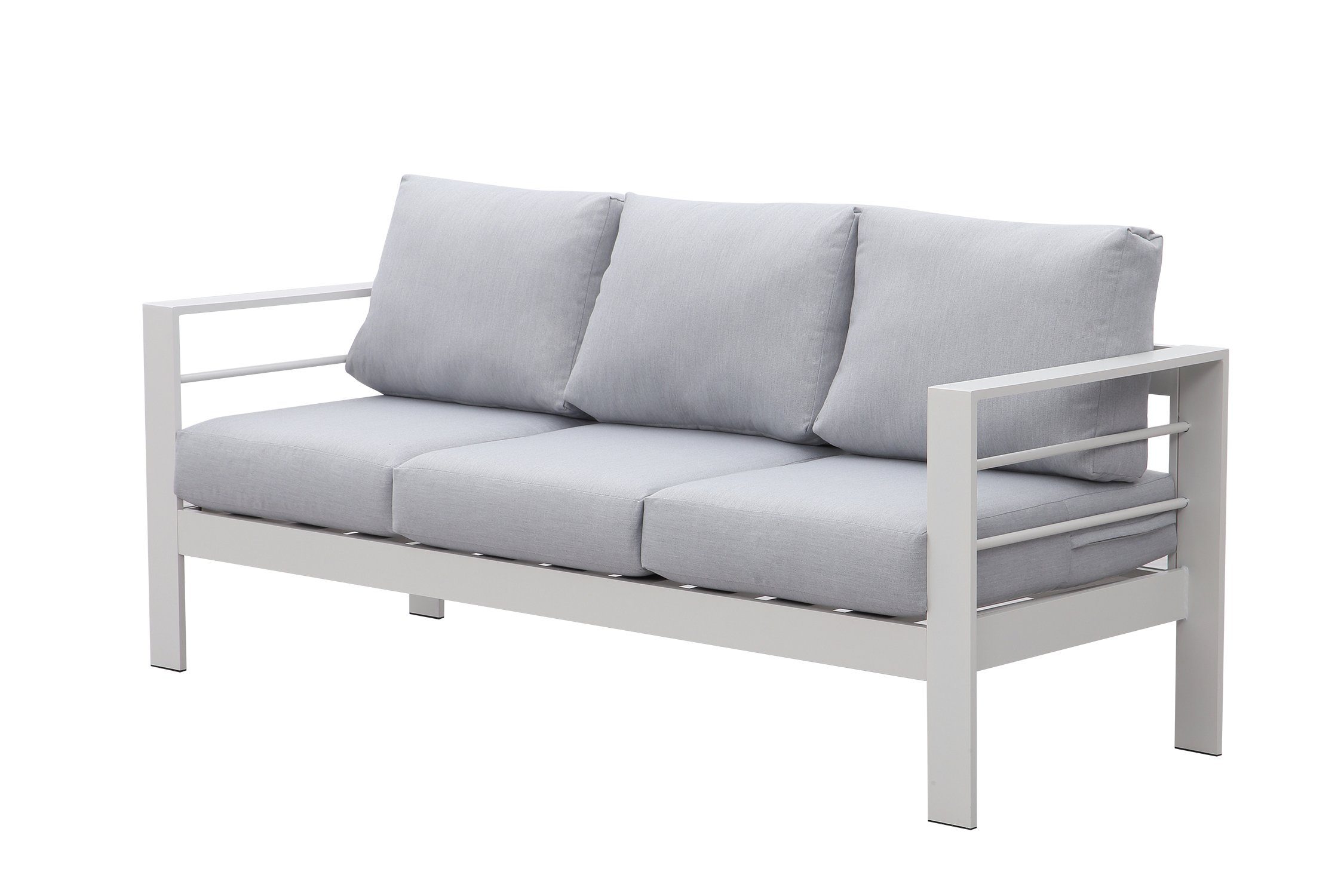 MeXo Loungeset 5-Sitzer Aluminium Gartenmöbel Set, (Terrassemöbel Set, 4-tlg., mit Sofa, Tisch), Lounge-Set Garten Balkon Terrasse für 5 Personen