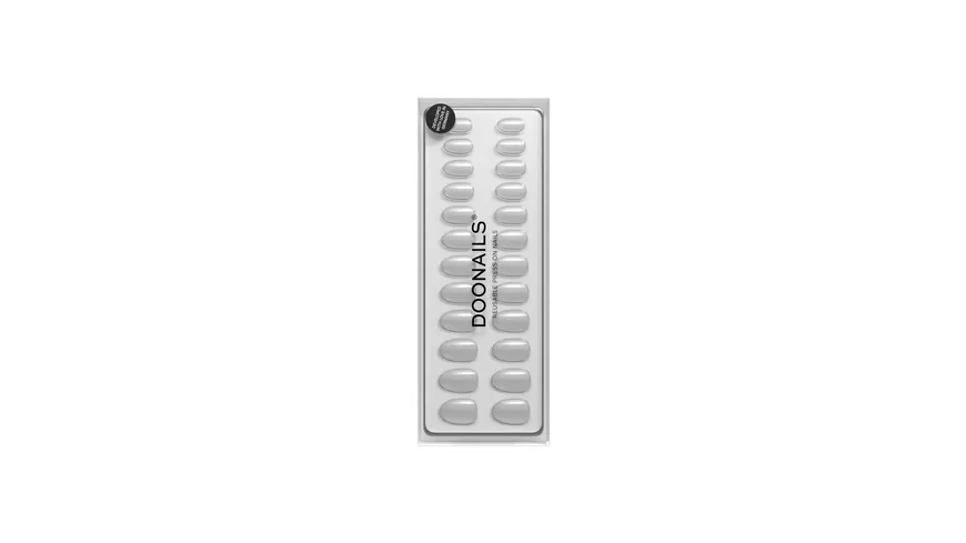 DOONAILS Soft Gel Press Ons Grey Cateye Medium Round Grey Cateye - Grey Cateye
