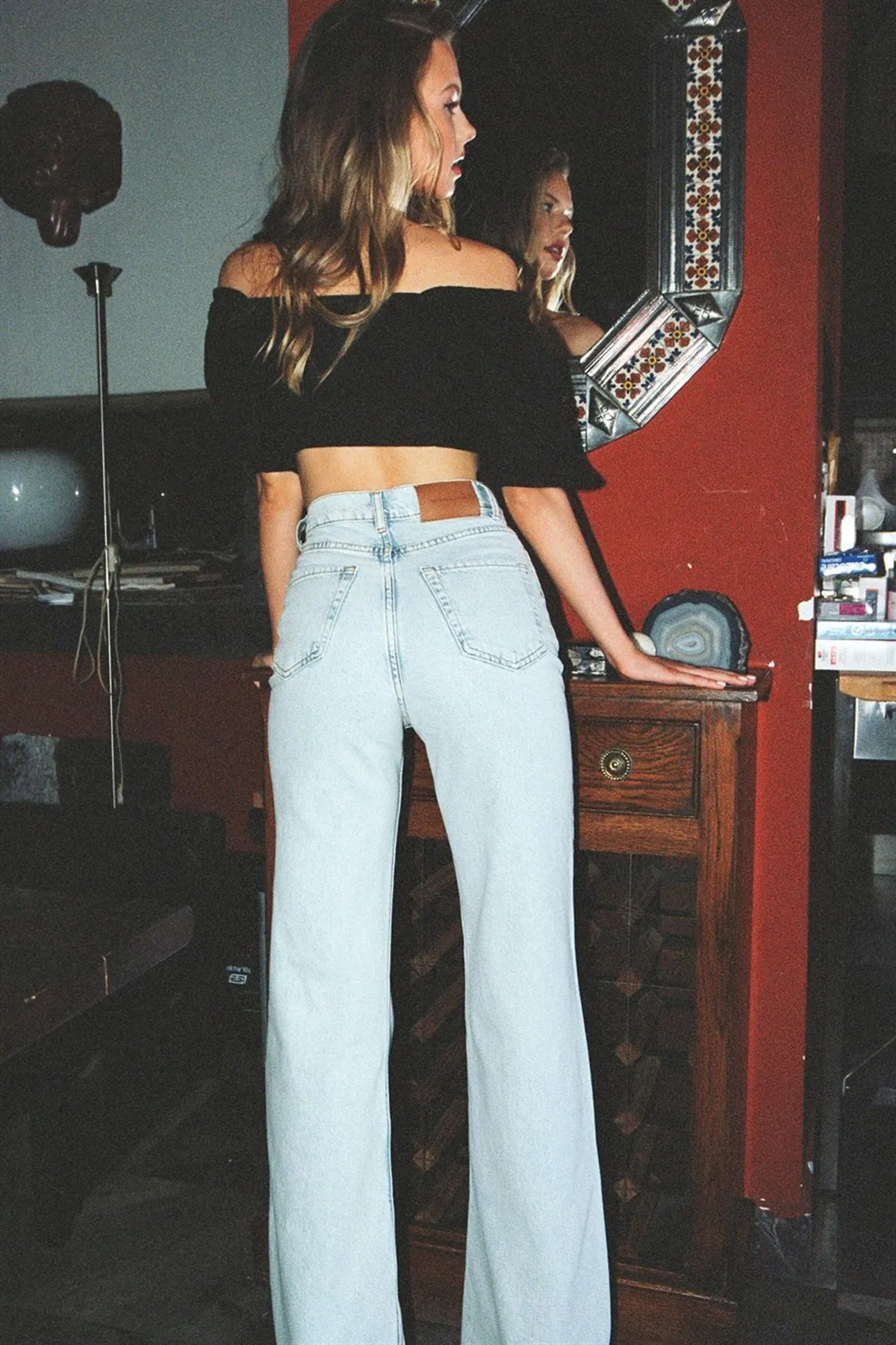 VATKALI  Jeans mit weitem Bein in Hellblau