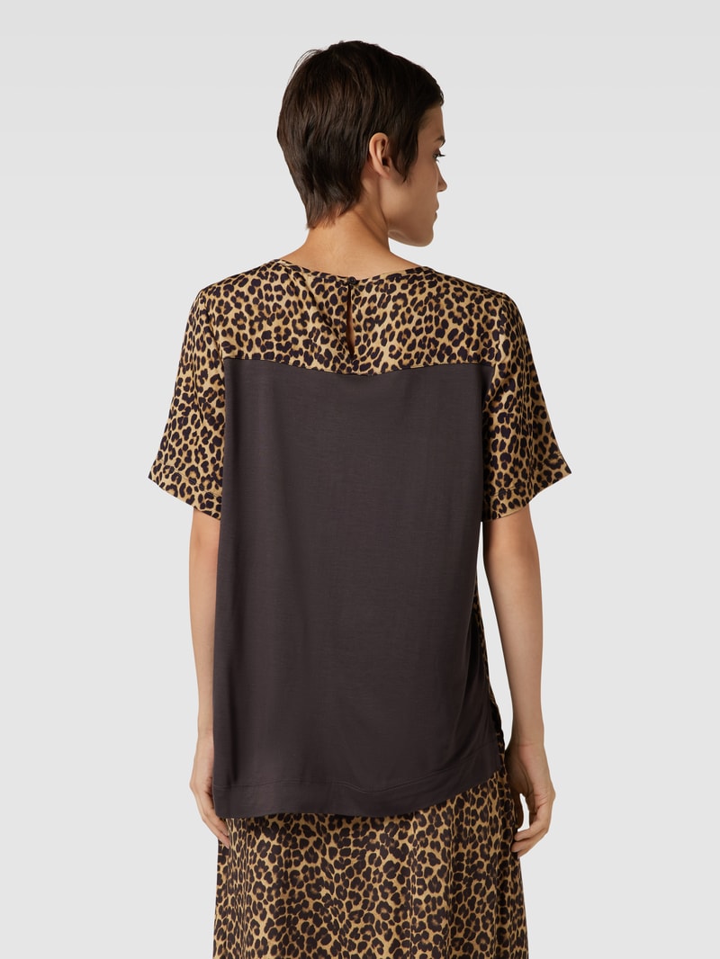 Bluse mit Animal-Print in camel