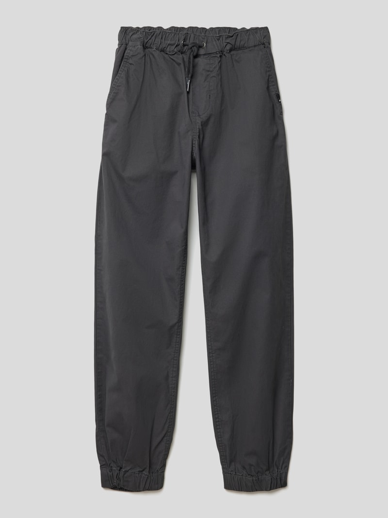 Stoffhose mit elastischen Abschlüssen in graphit