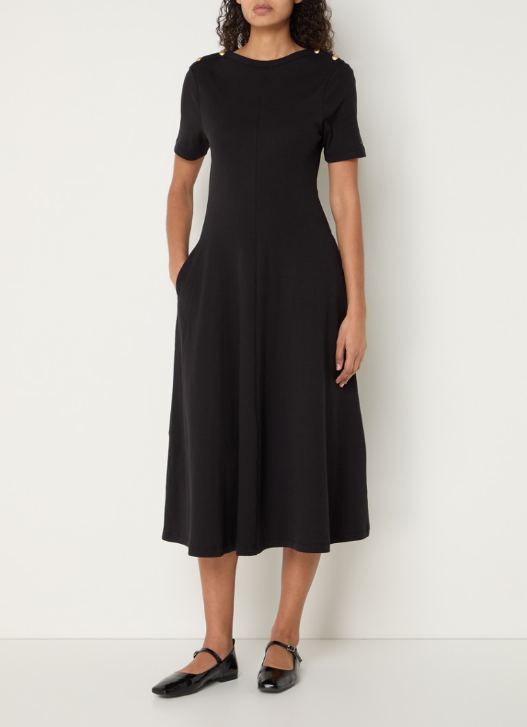 Rochie midi tricotată Tommy Hilfiger cu buzunare laterale