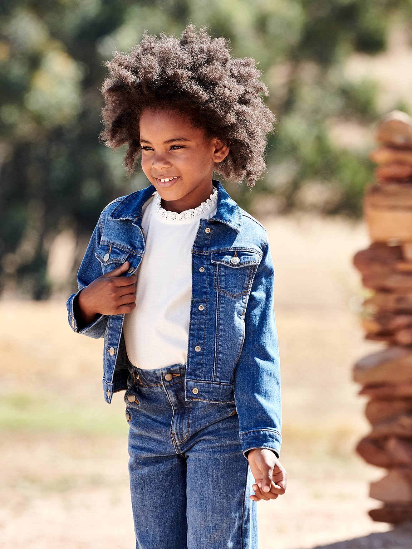 Veste en jean personnalisable fille double stone