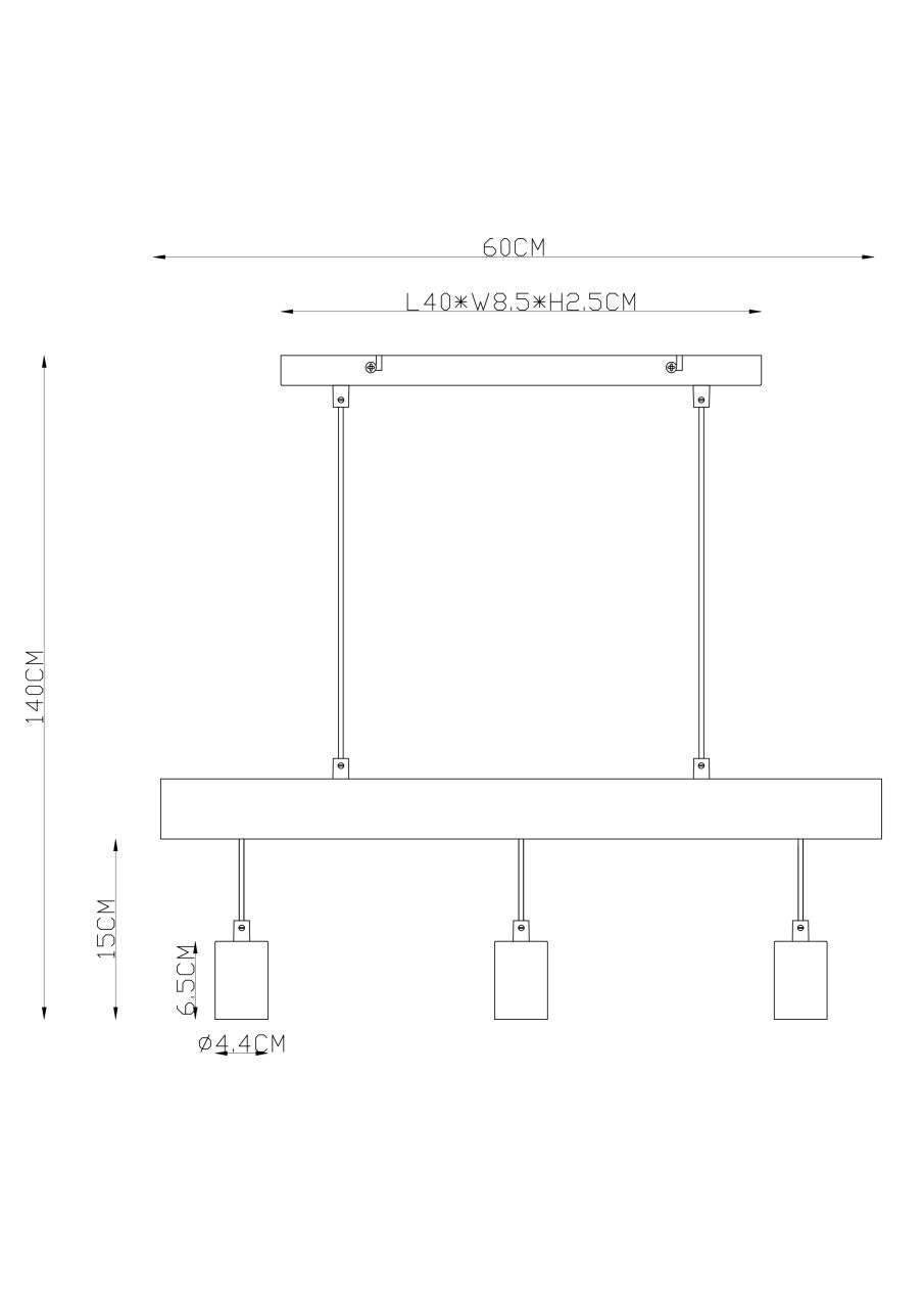 Globo Lighting - JAKOB - Hängeleuchte Metall rostfarben, 3x E27