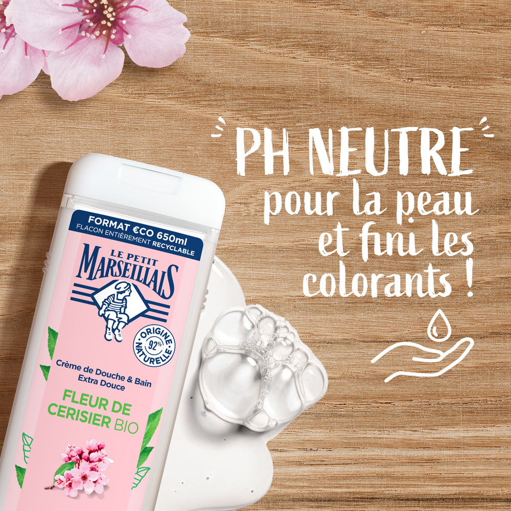 le petit marseillais LE PETIT MARSEILLAIS  DOUCHE EXTRA DOUXFLEUR DE CERISIER BIO 650 ML Gel Douche
