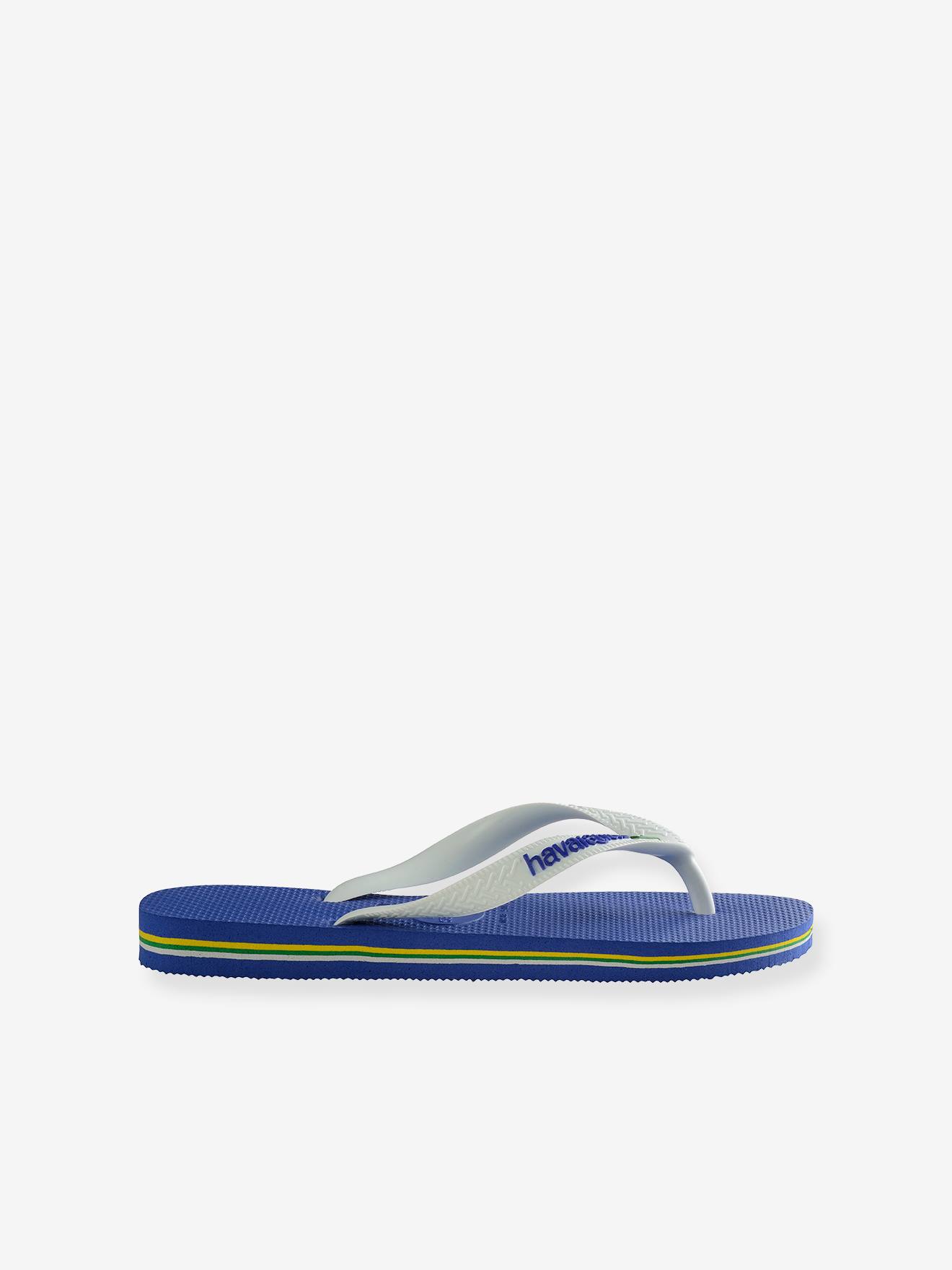 Tongs enfant Brasil logo HAVAÏANAS marine/weiß