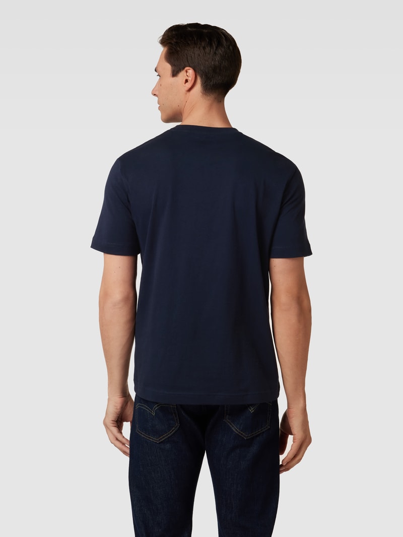 T-Shirt mit Label-Print in marineblau