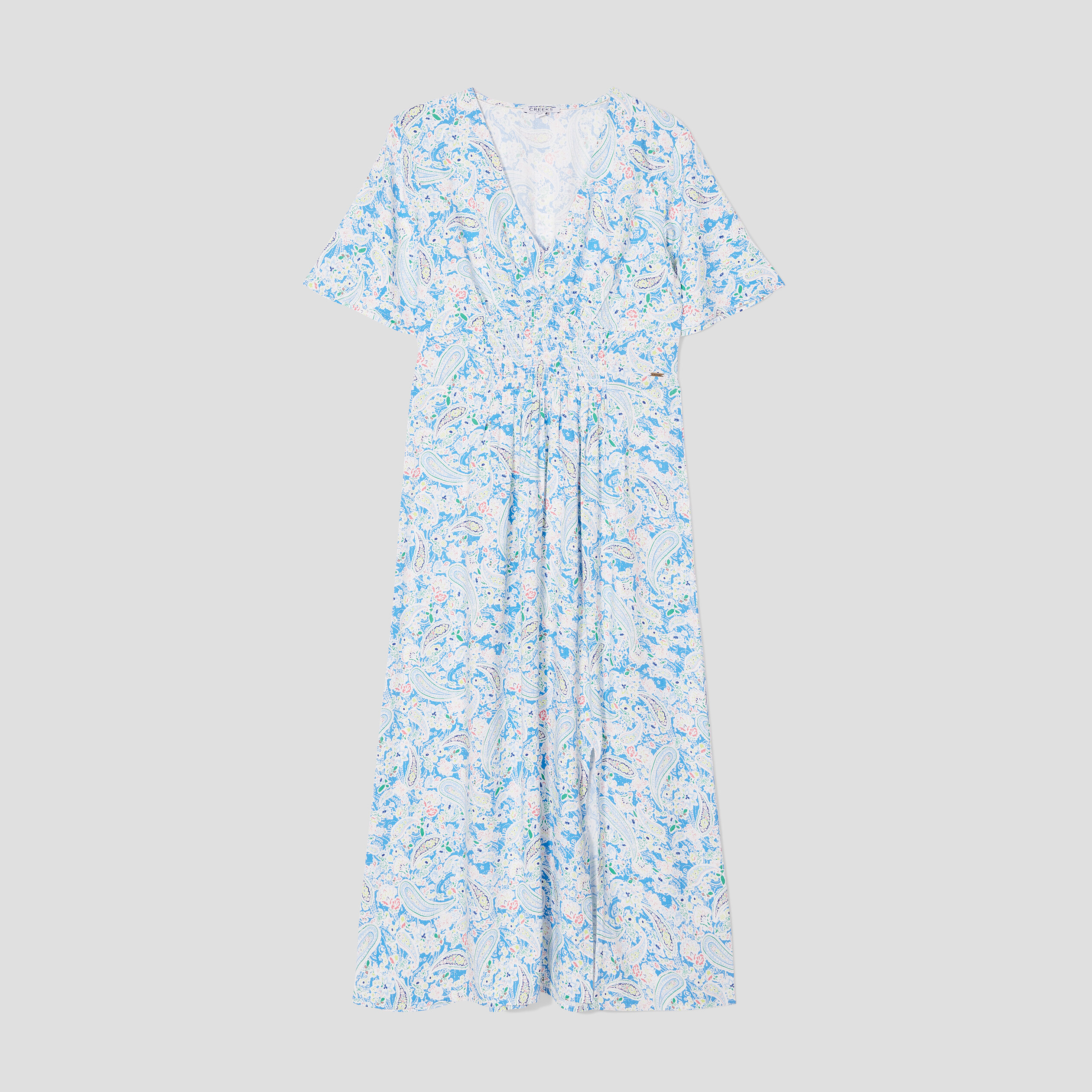 Robe longue droite Creeks blanc femme | La Halle