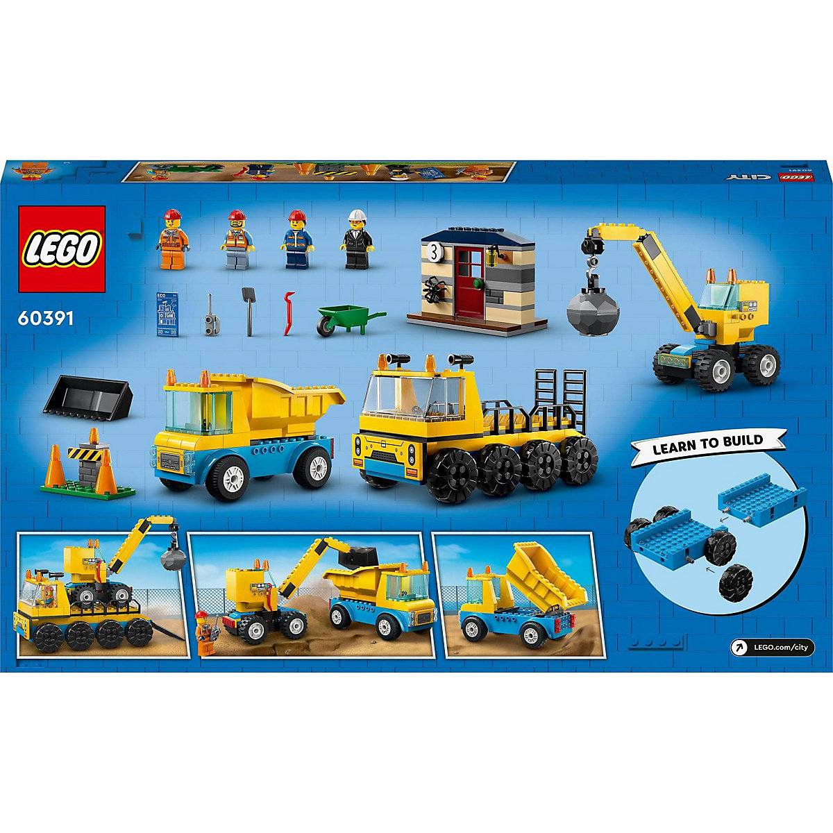 LEGO® City 60391 Baufahrzeuge und Kran mit Abrissbirne