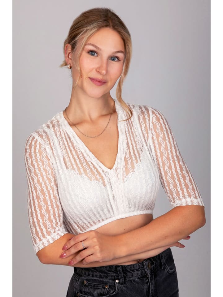 Edelnice Dirndlbluse Anna Creme in weiß günstig kaufen