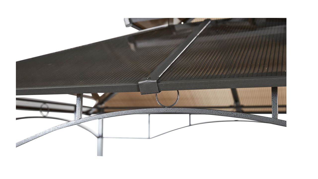 Grasekamp Hardtop BBQ Grill Pavillon 1,5x2,4m Doppelstegplatten Polycarbon Grillpavillon