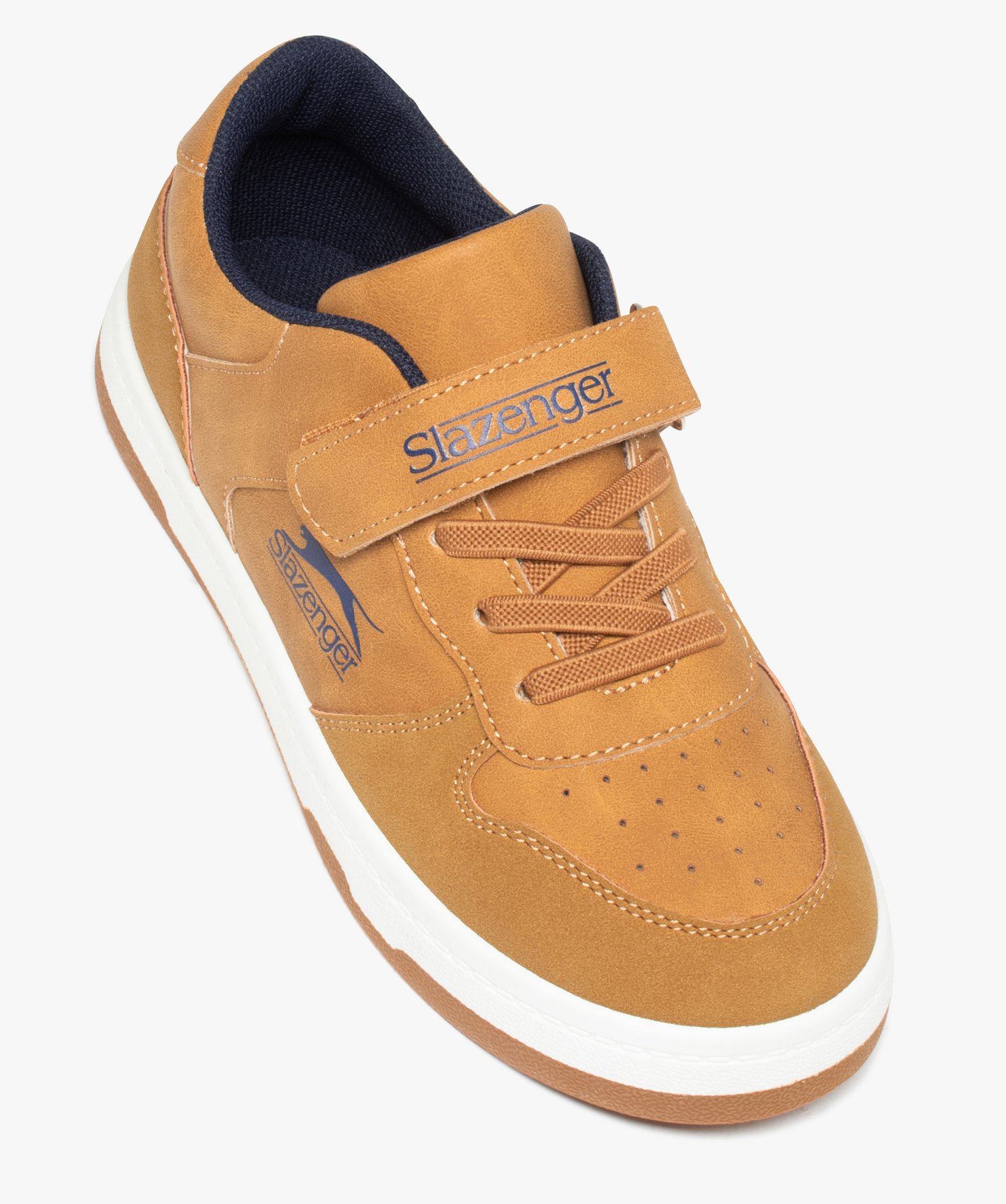 Baskets Garçon unies à scratch et à lacets - Slazenger camel | GEMO