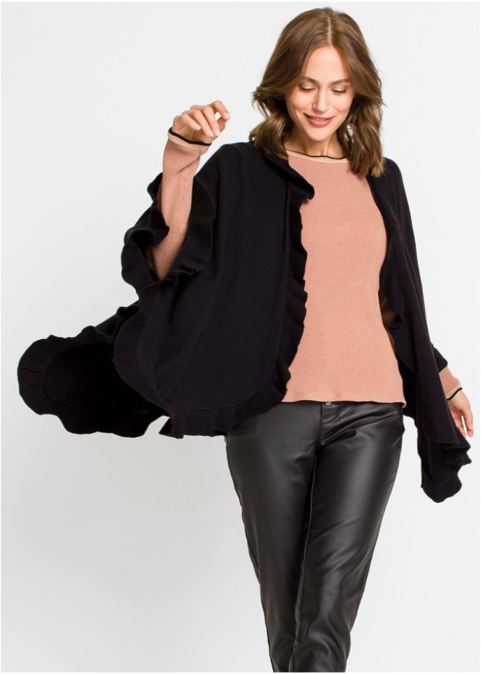 Poncho mit Kaschmiranteil