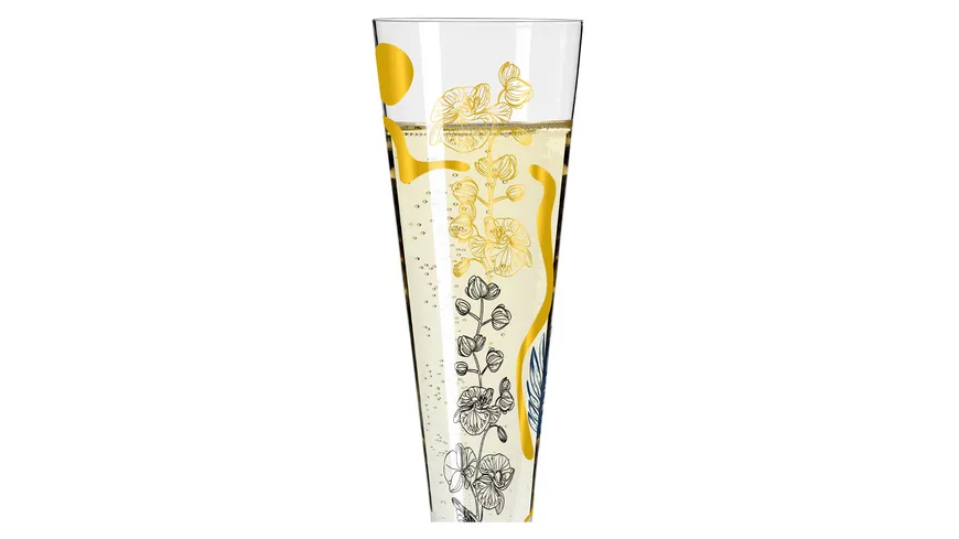 RITZENHOFF  Champagnerglas Goldnacht #38 von Concetta Lorenzo H23 Schwarz, Gold