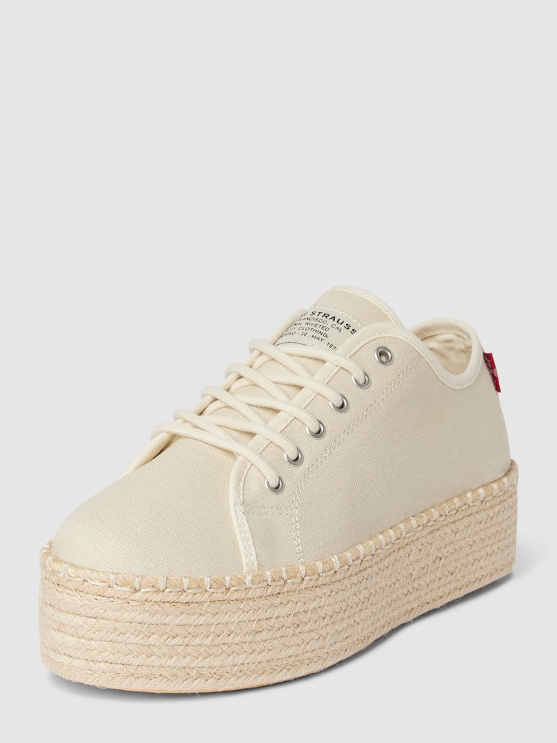 Plateau-Sneaker mit Label-Detail in weiß