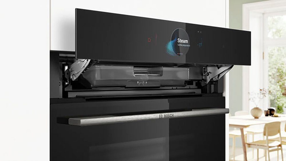 BOSCH Dampfbackofen Serie 8 HSG7584B1, mit Teleskopauszug nachrüstbar, ecoClean Direct