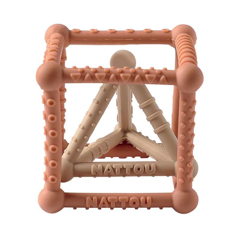 Set cube et pyramide en silicone terracotta Nattou