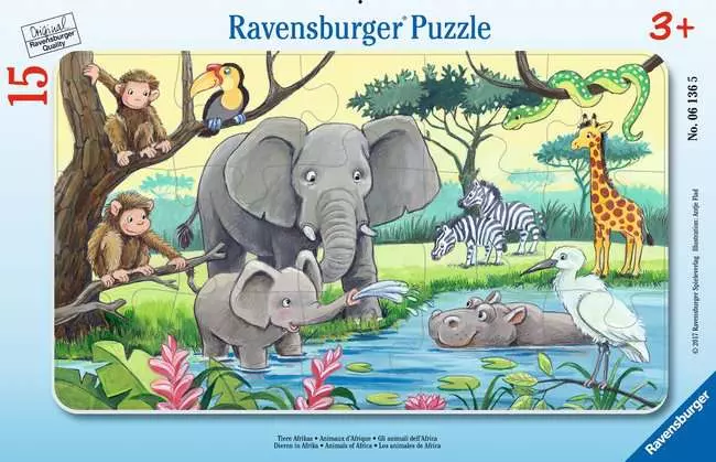 Kinderpuzzle ab 3 Jahren - Tiere Afrikas - 15 Teile